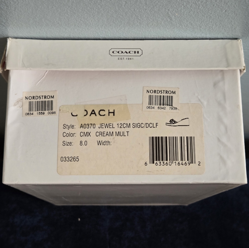 COACH Brown Signature Canvas Slide Sandals - Picture 7 of 7